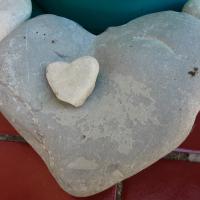 Cœurs sculptés par la rivière l'Oule... Regardez bien, vous allez en trouver !